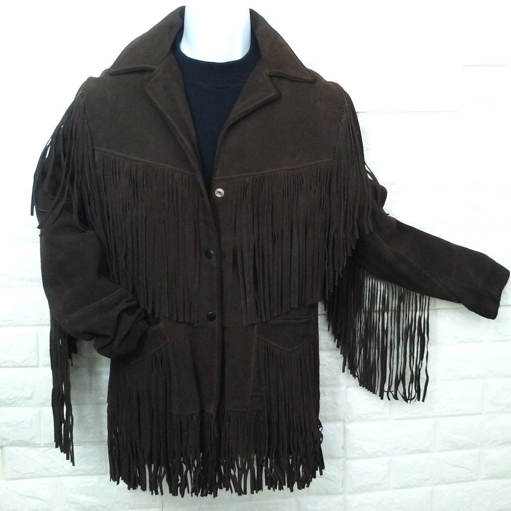 Brown Fringe Leather Jacket
